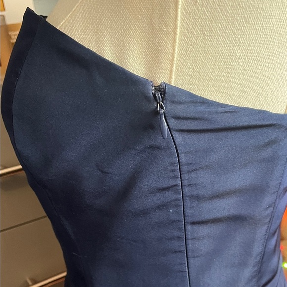 Rosie Assoulin Midnight Blue Strapless peplum Top - Picture 5 of 7